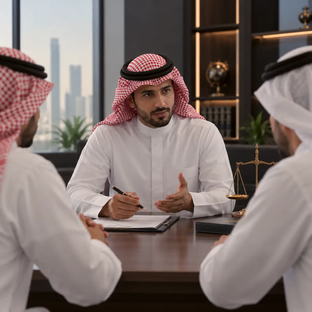 محامٍ سعودي داخل قاعة المحكمة